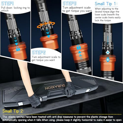Torque Wrench 3/4-Inch Drive Dual Range Scales 100-950ft.lb/135.58-1288.03Nm, ±3% Precision, 48 tooth Dual-direction Torque Wrenches for Car Truck Maintenance and Product Assembly - size: 【3/4-Inch DR.100-950 FT.LB】
