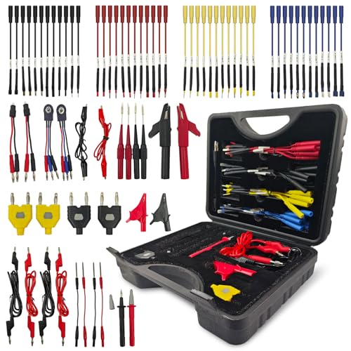 76 PCS Automotive Test Lead Kit, Multimeter Test Leads Set with Back Probes, Alligator Clips, Banana Plug Adapters & Silicone Wires, 1000V/32A Electrical Test Kit for Car Circuit Diagnostics