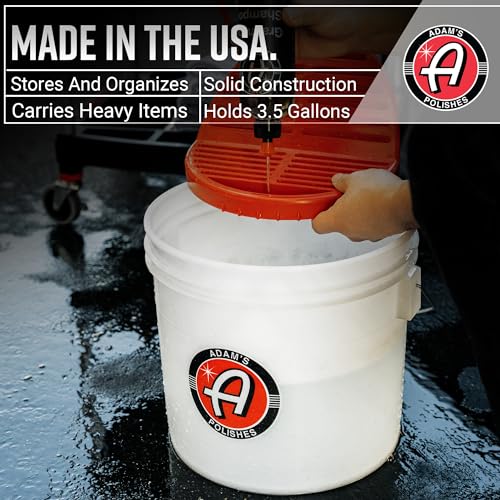 Adam's Polishes 3.5 Gallon Car Wash Buckets & Grit Guards (2 Pack) - Detailing Bucket for Washing & Storage | Stores Soap, Foam Cannon, Towels & More - size: 3.5 Gallon Bucket + Grit Guard (2 Pack)