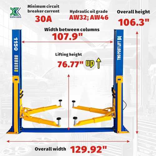 XK-1150 Two Post Auto Lift Car Lift 220V Capacity 11500 Lbs Truck Hoist with 36 Months Parts Replacement