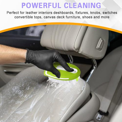 Carpet and Upholstery Cleaning Brush, Household Hard Bristle Brush, Car Plastic Gap Cleaning Brush, Universal Auto Detailing Brush for Car Interior Seat, Clothes and Sofa Cleaning - color: Green