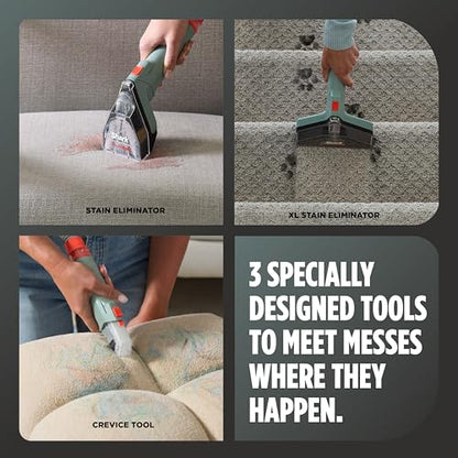 Shark CarpetXpert | Upright Carpet, Area Rug & Upholstery Cleaner | Carpet Shampooer with Handheld Spot & Stain Eliminator | 3 Cleaning Tools | Slate Green | EX151 - style: CarpetXpert HairPro + Spot & Stain