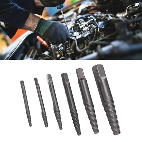Tyenaza Damaged Screw Extractor Kit, Steel Hardened Portable Broken Bolt Extractor Kit for Automotive Maintenance
