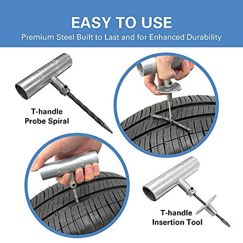 CKAuto Universal Tire Repair Kit, Professional Heavy Duty Emergency Tool | for Flat Tire Puncture Repair, 36-Piece Value Pack, Tire Plug Kit for Cars, SUVs, Motorcycles, Trucks, RVs, and More - size: 36 pcs