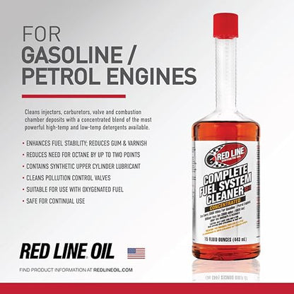 Red Line 60103 SI-1 Complete Fuel System Cleaner, Cleans and Prevents Corrosion in Fuel Systems, Cleans Injectors, Carburetors, Valve and Combustion Chamber Deposits - 15 Ounce (6 Pack) - size: 15 Fl Oz (Pack of 6)