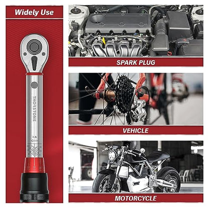 Thorstone 1/4 Torque Wrench, 20-200 in.-lb./ 2.26~22.6Nm Dual-Direction Adjustable Micrometer Click Torque Wrench, 72-Tooth Gear, ±2% Clockwise High Accuracy Reversible Dual Range Scales - size: 1/4 IN 20-200 FT-LB (72 TOOTH)