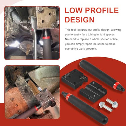 Low Profile Brake Line Single/Double Flaring Tool with Case 33260 for Creating Single or Double Flares on 3/16" / 4.75mm and 1/4" Tubing