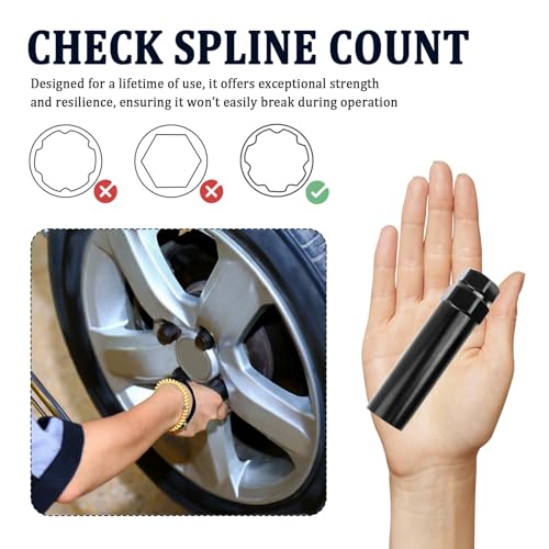 2PCS Lug Nut Socket Set,7 Spline Wheel Lock Removal Kit for Disassembling and Installing Nuts,Universal Automotive Tools Splines Socket Set Compatible 7 Splines Nuts (7 Spline-2 Pack)