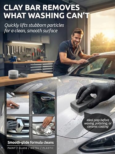 TAKAVU Car Clay Bar, 2 Pack 100g, Medium Grade for Auto Detailing (Grey) | Removes Dirt, Brake Dust, Tree Sap & Overspray, Safe on Paint, Glass & Wheels, Restores Smooth Finish - color: Grey - Clay Bar