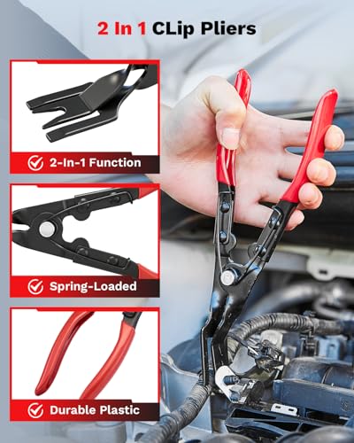 Saker Electrical Disconnect Pliers Electrical Connector Removal Tool – 5PCS Automotive Hose Clamp Tool Set for DIY Car Owners, Safe Electrical Connector Removal, Tight Engine Bay Repair & Maintenance - size: 5PCS