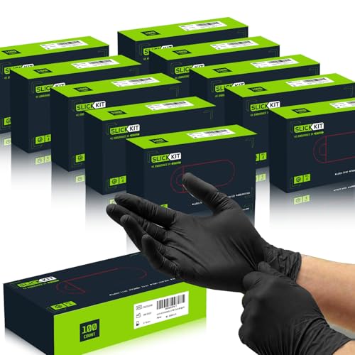 Disposable Nitrile Gloves, 4 Mil, Black, Large/9, 1000 Count | Latex-Free, Powder-Free, Food-Safe for Cooking Cleaning and Food Prep - color: Black, size: Large/9 (Pack of 1000)