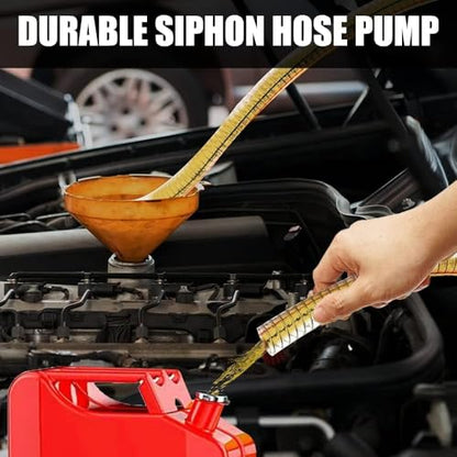 8.2FT 1" Heavy Duty Gas Siphon Hose, Self-Priming Fuel Transfer Pump | Jiggler Siphon with Brass Valve & Metal Clamp, Transfer Hose for Gasoline, Fish Tank Water Changes, Boats, ATVs & Tractors - size: 1"ID x 1Pcs