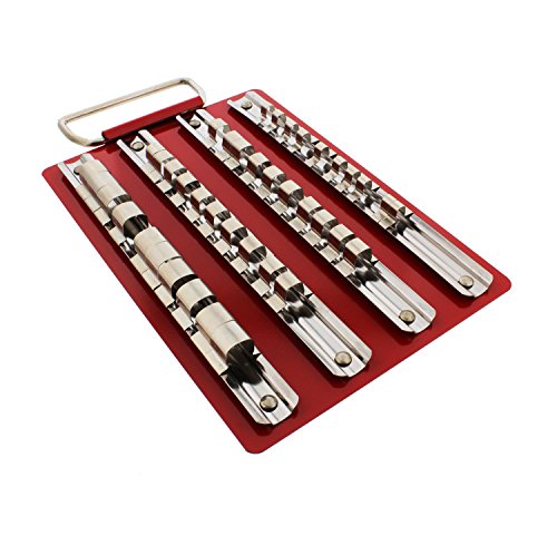 40 Socket Standard Wall Mount socket organizer Drive Socket Tray Holder Organizer Drawer Slide Sockets Rail Rack Tray Clips Tool Socket Tray Rail Rack Holder Storage For Drive Sockets - size: 21.5 cm/8-1/2”