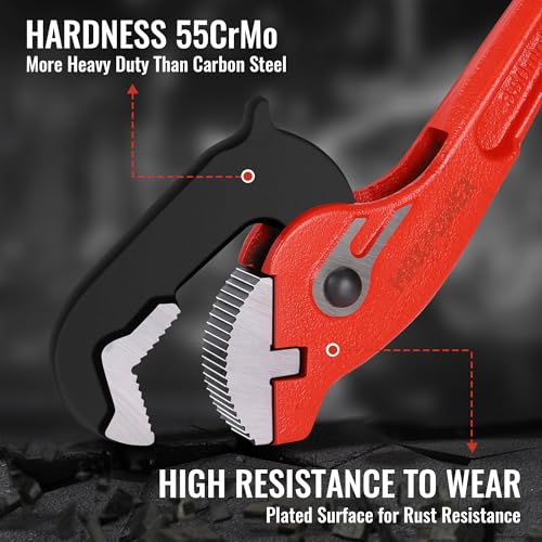 MAXPOWER 10"&14" Pipe Wrenches, 2-Piece Self-Adjusting Pipe Wrench, Rapid Grip Quick Self-Adjust Plumbing Wrench for Household Maintenance - size: 10"&14"