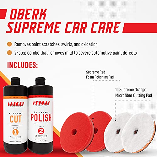 Oberk Polishing Kit - 2-Step Polish and Compound Kit - 5" Pads & Compounds