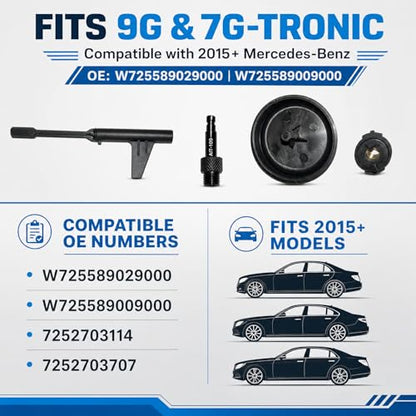 4PCS Transmission Fill Tool and Oil Filler Connection fit for Mercedes Benz 9G-Tronic Gearboxes 725, Oil Filing Adapter Oil Filing Tool, OEM W725589029000 W725589009000, 722.9 Fluid Change Kit