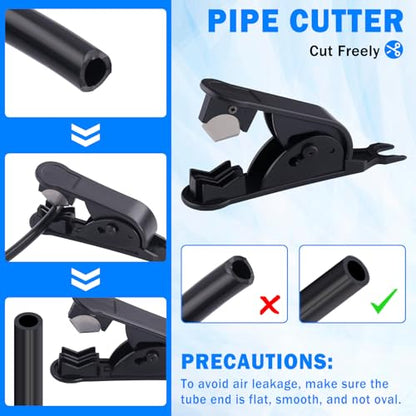 1/4" DOT Air Line with 24 Pcs Quick Connect Air Fittings Kit 50FT 1/4 DOT Air Lines with Push Lock Air Line Fittings Pneumatic Push to Connect Air Hose Fittings - size: 25 PCS-50FT 1/4