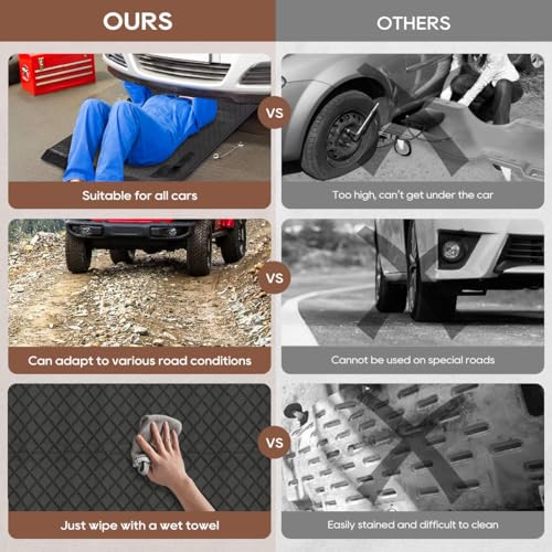 60''x28'' Portable Rolling Creeper Mat, All Terrain Zero Ground Clearance Under Car Repair Mat for Working on Uneven Surfaces (1)