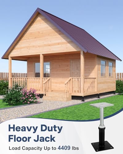 4 Pack House Jacks for Leveling, Screw Jack Adjustable Floor Jack Post | 6" to 9.5" Height Range 4409 lbs Max Height Capacity, Crawl Space Jacks for Stairs, Porches, Roof Beams, Temporary Support