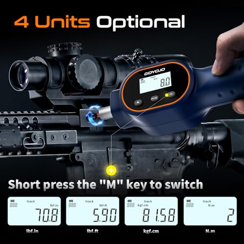 GOYOJO Digital Torque Screwdriver 7.08–70.8 in-lb / 0.8–8 Nm, 1/4" Adjustable Torque Screwdriver Set with Buzzer & Magnetic Bits, 999 Data Storage, for Gunsmithing, Electronics, and Mounting - size: 7.08–70.8 in-lb