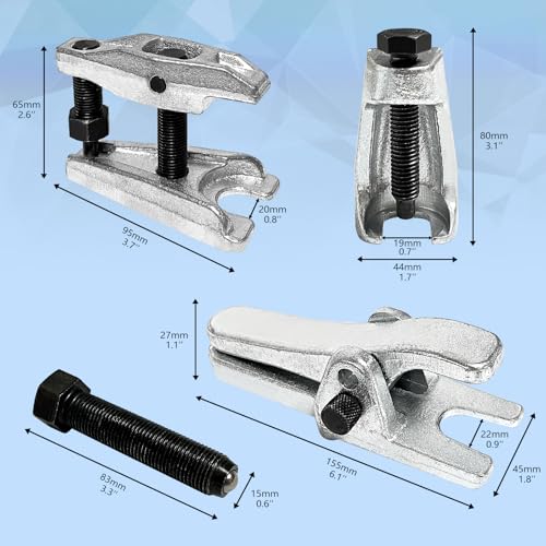 Universal Ball Joint Separator Tool Kit, Heavy Duty Ball Joint Puller Removal Tool and Tie Rod Pitman Arm Puller for Front End Service on Most Cars, Trucks, ATVs