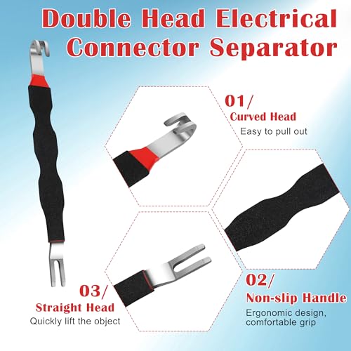 4PCS Electrical Disconnect Pliers, Straight and 60°Electrical Connector Separator Tools Plug Disconnect Pliers for Car