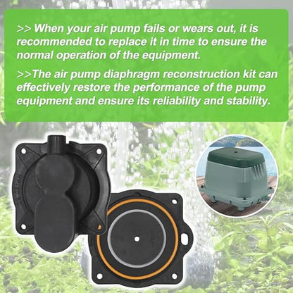 HP-80 HP-60 Air Pump Rebuild Complete Kit Replacement for Hiblow HP 80/HP 60, including the diaphragm, filter, and screws.
