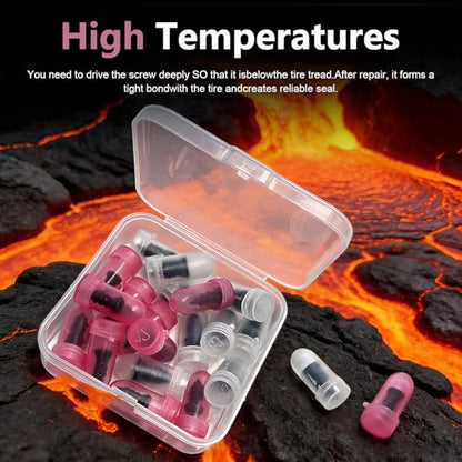 30 PCS Tire Repair Kit, Rubber Nail Screw Plugs, Emergency Quick Puncture Repair Tools for Car, Motorcycle, Truck, ATV, SUV, Tractor