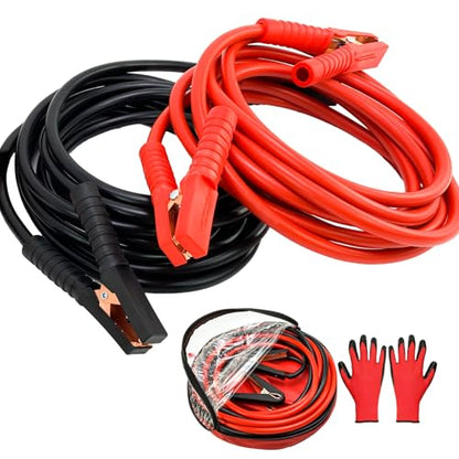 Heavy Duty Jumper Cables, 0 Gauge 30FT Automotive Booster Jumper Cable for Car, SUV,Vans &Truck Battery, Jumper Cable with Strong Clamps & Thiekened Inner Core, Carry Bag and Gloves Included - size: 0 Gauge - 30FT