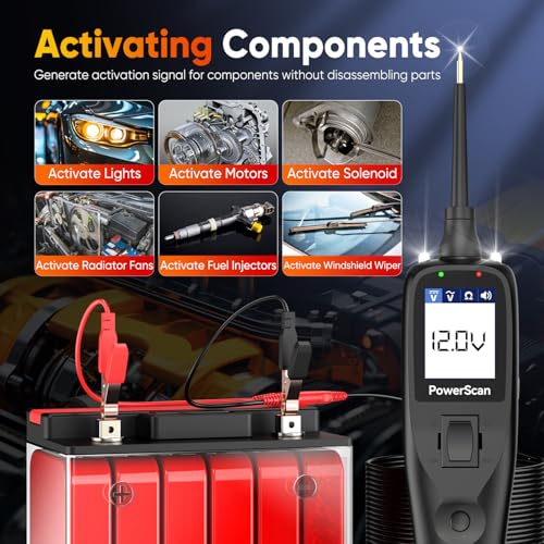 Autel PowerScan PS100 Power Circuit Probe Kit, 2026 Automotive Electrical Circuit Tester, Relay & Fuse Test Tool, Short Breaker Finder, Wire Tracer for All Cars, Ground Check AC/DC Voltage 40ft Cable
