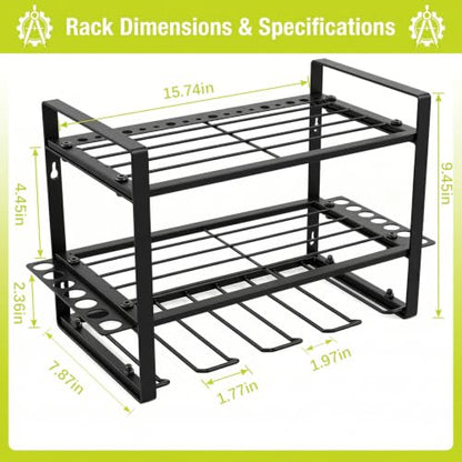 Storage Racks For Power Tools, Tool Organizers, For Garage Organizer Heavy Duty Metal Tool Storage Rack, 3 Layer Wall-Mounted Drill Racks Holders