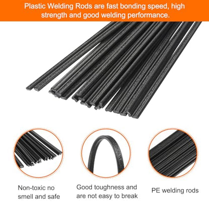 MECCANIXITY 20pcs 8 Inch Plastic Welding Rods PE Welding Strips Welder Rods for Plastic Welder,Car Bumper, Kayak Repair, Black - color: Black, size: 8 Inch