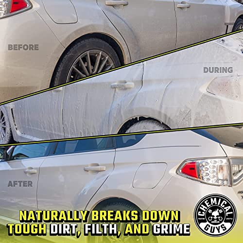Chemical Guys CWS_301_16M Car Wash Starter Bundle - Citrus Wash & Gloss Foaming Car Wash Soap, 16 oz, Citrus Scent + Green Chenille Wash Mitt (2 Items) Works on Cars, Trucks, SUVs, RVs & More - size: 16 oz