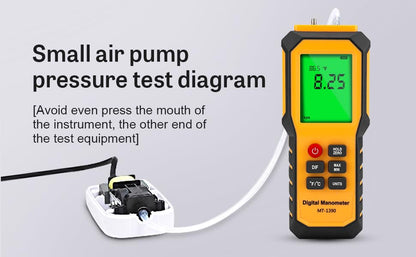 YZT Meter Manometer Air Pressure Meter, Digital Differential Pressure Gauge, HVAC Gas Pressure Meter Dual-Port Manometer Gas Pressure Tester (9v Battery Included)… - style: 1/8 Inches Diameter Port
