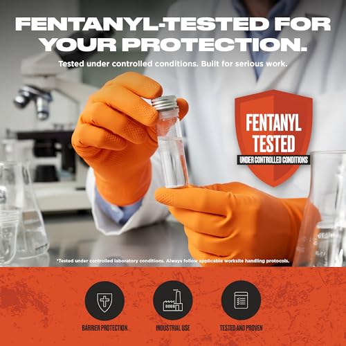 GrowIGRRRIP 8 Mil Orange Nitrile Gloves, Powder-Free, Food Safe, 100–1000 | Fentanyl-tested with diamond texture and S–XXL sizing for mechanics, truck repair, food handling, industrial, and shop tasks. - size: XX-Large