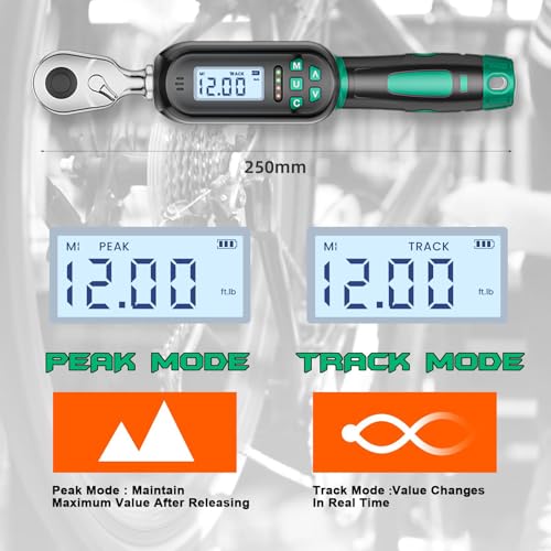 1/4 Inch Drive Digital TorqueWrench, 5.31-106.2 In.lb/0.6-12 N.m, Small Electronic Torque Wrench with Preset Value, Buzzer & LED Indicator, ±2% Accuracy Torque Wrench for Bike, Bicycle - size: 5.3-106.2 In-lb/0.6-12 Nm, style: 1/4-Inch