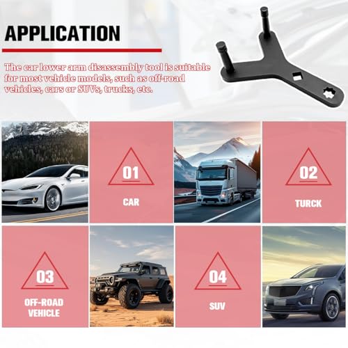 Car Lower Control Arm Prying Tool, Vehicle Suspension Bushing Lower Ball Joint Removal Tool, Automotive Bar Control Arm Lever Bushing Accessories, Universal for SUV Van Truck (Black2) - color: Black2