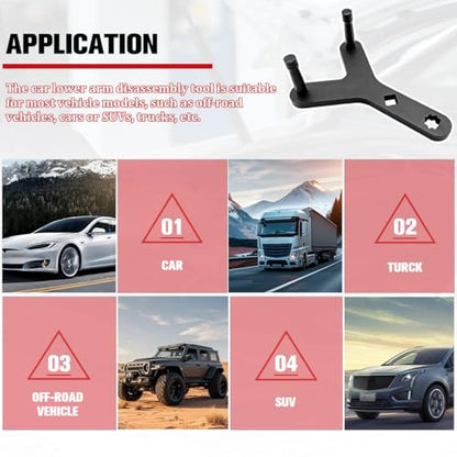 Car Lower Control Arm Prying Tool, Vehicle Suspension Bushing Lower Ball Joint Removal Tool, Automotive Bar Control Arm Lever Bushing Accessories, Universal for SUV Van Truck (Black2) - color: Black2