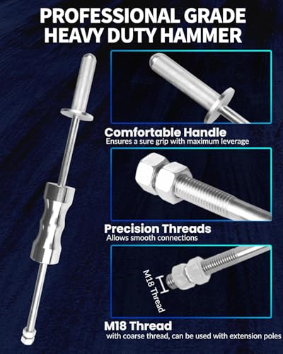 DPTOOL Inner CV Axle Puller Tool Slide Hammer Front Wheel Drive Axle Half Shaft Removal Kit with 48mm and 63mm CV Joint Fork Multi-Function Automobile Ball Joint Removal Tool - size: 18PC