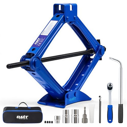 Orion Motor Tech 2 Ton Scissor Jack, 15 pc. Car Scissor Jack Kit for Sedan SUV MPV with Ratchet Wrench Drill Sockets, 4409 lb. Portable Car Jack and Stand Kit, Heavy Duty Car Jack for Tire Changing - style: Single Tooth