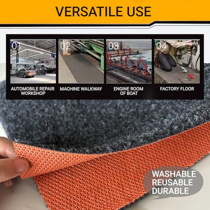 Oil Spill Mat Thick 1/3", Heavy Duty Rubber Mat for Driveway, Black 64x32 | Reusable Oil Drip Mat, Absorb Grease Water Leakproof Stain-Resistant Garage Floor Protector for Under Car Mower Outdoor - size: 64"L x 32"W x 0.3"Th