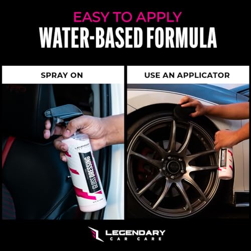 Legendary Gloss Dressing 16oz - Tire Shine Spray & Plastic Restorer - Water Based & Non-Greasy Interior/Exterior Detailing Spray - Trim, Rubber, Vinyl & Plastic Restorer for Cars (2Pack) - size: Gloss Dressing 16oz (2Pack)