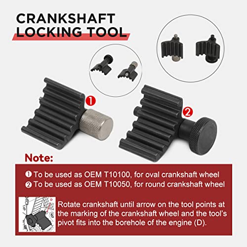 Engine Timing Tools Kit Diesel Engine Camshaft Alignment Tool Compatible for VW Audi SEAT Skoda 1.9L 2.0L TDI PD DOHC Engine High-Precision Crankshaft Locking Tool Timing Belt Tensioner Tool