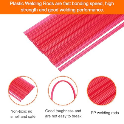 MECCANIXITY 30pcs 10 Inch Plastic Welding Rods PP Welding Strips Welder Rods for Car Bumper, Kayak Repair, Plastic Welder, Red - color: Red, size: 10 Inch