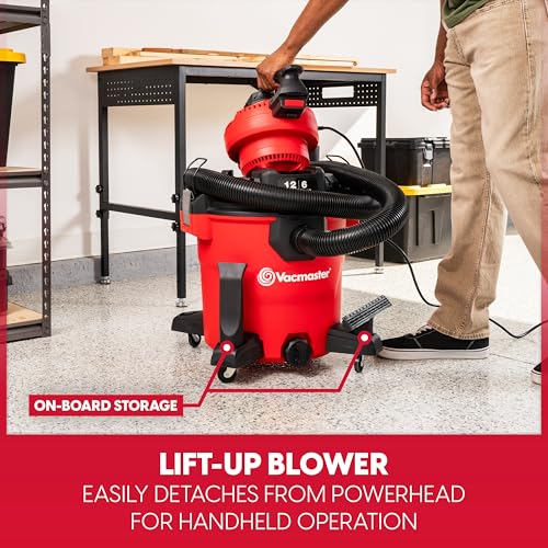 Vacmaster 12-Gallon 6 Peak HP Wet/Dry Vac with Detachable Blower, VBVCM1211 1101 - size: 12-Gallon
