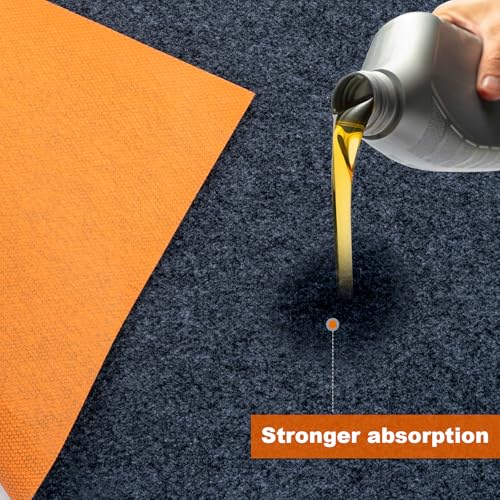 64×32In Heavy Duty Oil Spill Mat,6.5mm Thick Garage Under Car Mat,1/4" Waterproof Rubber Backing,Efficient Oil Absorption,Washable Reusable Durable Non-Slip - size: 2'8" x 5'4" (Square)