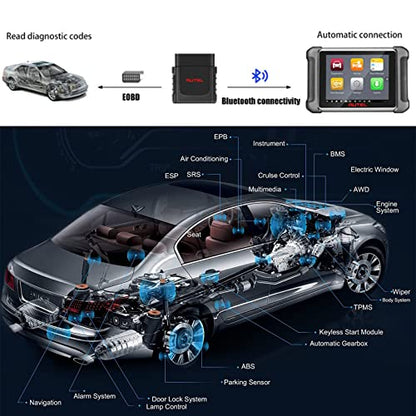 Autel MaxiVCI VCI Mini Wireless Bluetooth Diagnostic Vehicle Communication Interface Connector Compact Auto OBD2 Scanner for MK808BT MK808TS MX808TS MP808TS TS608 MS906S Oil Reset EPB BMS SAS TPMS