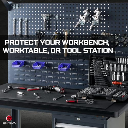 ONREVA Workbench Mat 36X72 Inches, EVA Rubber Work Mat, Protect Your Work Bench Top, Heavy Duty Pad for Tool Box Top, Table, Tool Station, Rolling Cabinet Cart Cover Liner Matt, 72"X36" 5mm Thick