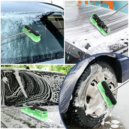 10“ Car Wash Brush Head, Scrub Brush Attachment for Extension Pole, Outdoor Cleaning Tool for Window, Wall, Floor, Deck, Patio - size: 1 Pack