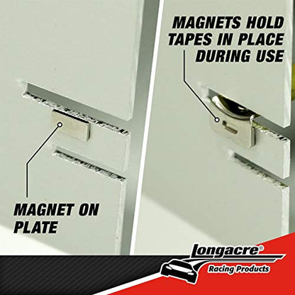 Longacre Racing 79501 Aluminum Toe-in Plates with Magnets and Two Tape Measures, Integrated Magnets Allow One Man Operation, Quick and Easy Way to Check Toe-in